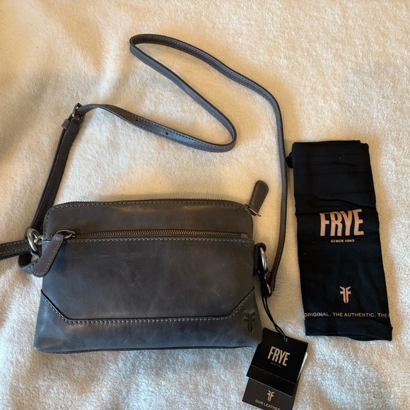 Frye Handbags - Frye Gray Leather Crossbody Bag